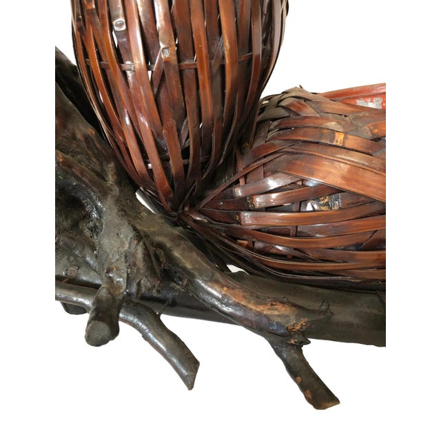Antique Japanese Ikebana Flower Arranging 4-Gourd Hyotan Baskets of Bamboo For Sale - Image 9 of 18