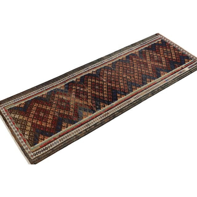 Rug & Kilim Vintage Turkish Tribal Kilim Runner in Multicolor Geometric Pattern For Sale - Image 4 of 7