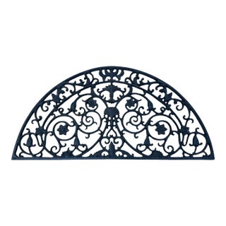 Vintage Antique Design Cast Iron Doormat Architectural Grate Ornate 34” Wide For Sale