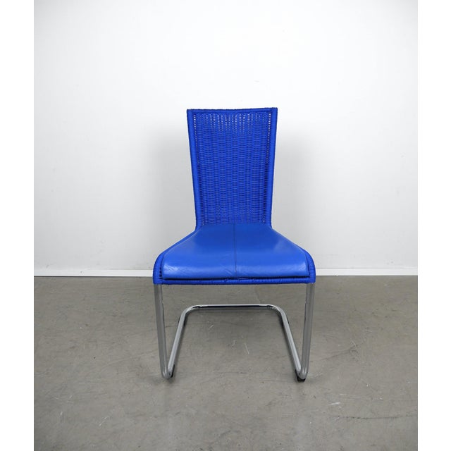 Blue Blue B 20 Cantilever Chairs with High Back and Leather Upholstery by Mart Stam, Marcel Breuer & Jean Prouvé for Tecta, Germany, 1980s, Set of 4 For Sale - Image 8 of 18