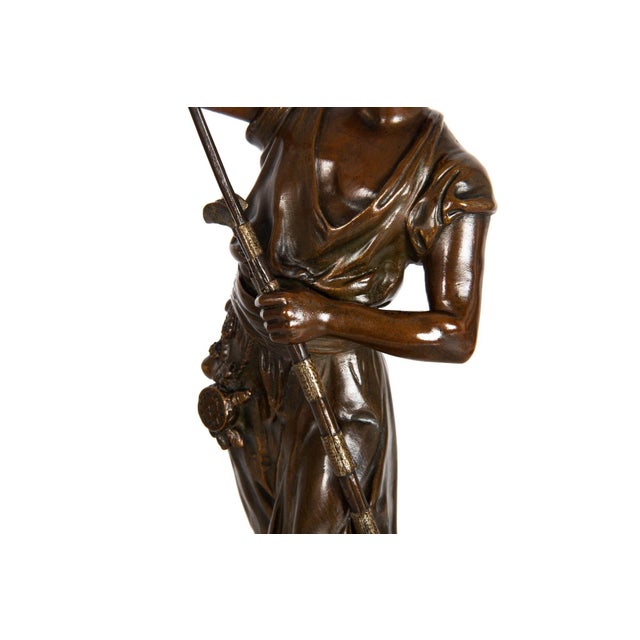 Metal Rare French Orientalist Bronze Sculpture Arab Warrior After Jean Didier Debut For Sale - Image 7 of 12