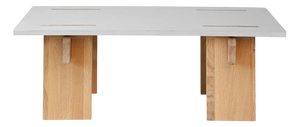 Arnold Coffee Table with Light Concrete Top and Light Oak Legs by Eberhart Furniture