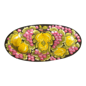 Hand Painted Italian Lemon and Berry Wall Plate Server