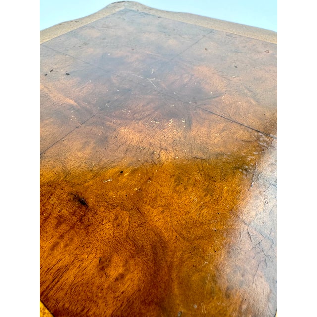 Vintage r.a. Importing Co. Burl Wood Tripod Drinks Table For Sale - Image 10 of 13