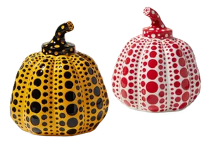 Pumpkin Cast Resin Figures by Yayoi Kusama, Set of 2