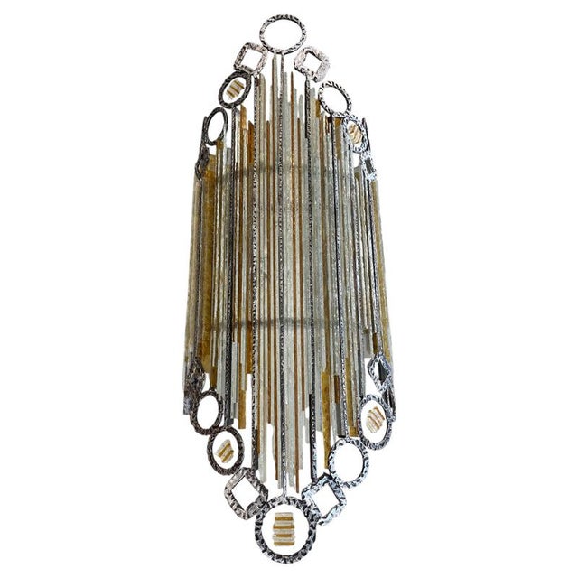 Wall Lamp in Iron and Glass, Italy, 1960s For Sale - Image 12 of 12