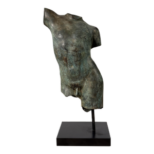 Bronze Male Torso Sculpture, Classical Fragment Figure - 29” Tall