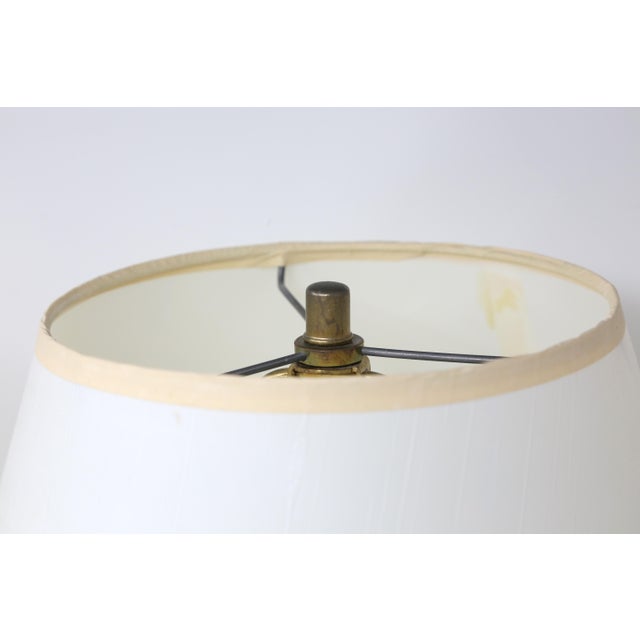 Vintage Mint Green Ceramic Table Lamps With Cream Shades - Pair For Sale - Image 9 of 11