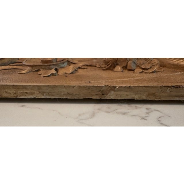 Gold Stunning 19th Century French Painted Plaster Relief Panel, Louis XVI For Sale - Image 8 of 11