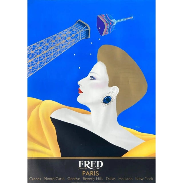 RAZZIA (Gérard Courbouleix) FRED JOAILLIER - PARIS 1984 original poster on coated paper signed in the plate 39.4 x 26.8 in...