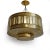 Vintage brass and frosted glass striped pendant lantern. Each may have some variations in exact natural brass...