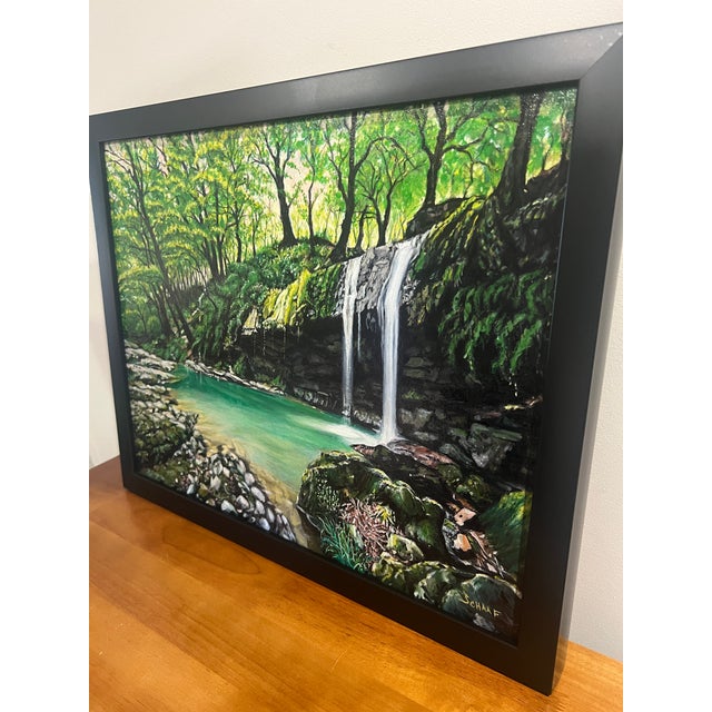 Contemporary Emerald Falls - Original Oil Painting by Steve Schaaf For Sale - Image 3 of 9