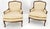 Pair Down Filled Cushions Silk Like Upholstery Carved Legs French Lounge Chairs For Sale - Image 12 of 15