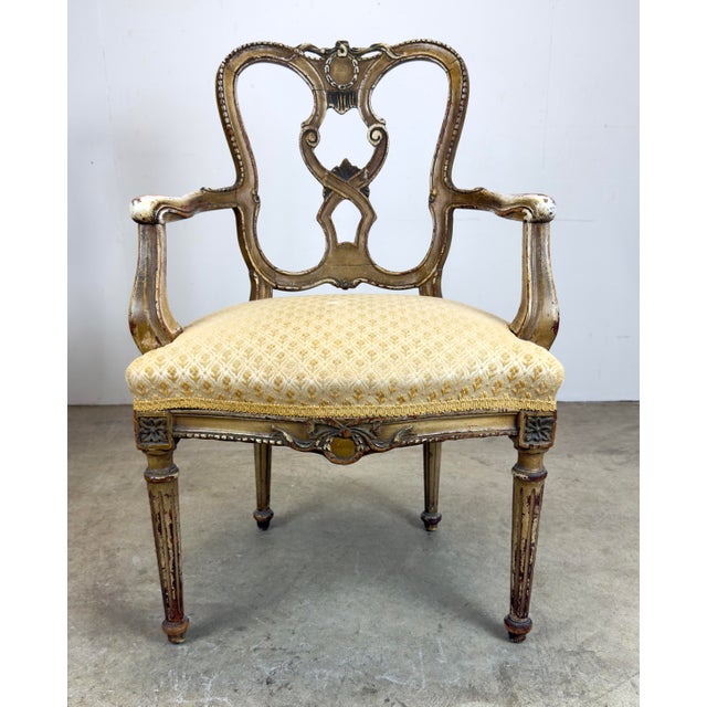 19th Century Louis XVI Directoire Style Painted Armchairs—a Pair For Sale - Image 12 of 12