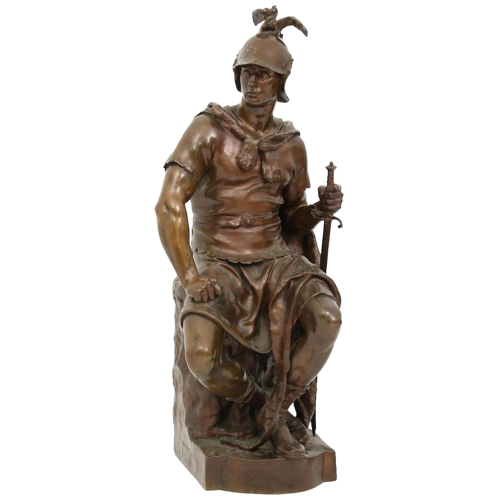 Mid 19th Century Antique F Barbedienne Bronze Le Courage