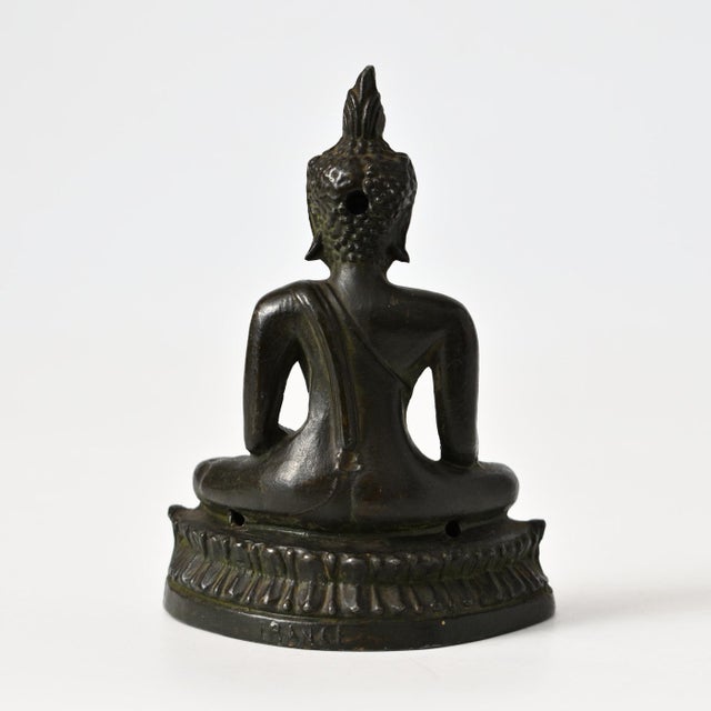 Antique French Spelter Buddha Figurine, 1920s For Sale - Image 4 of 11
