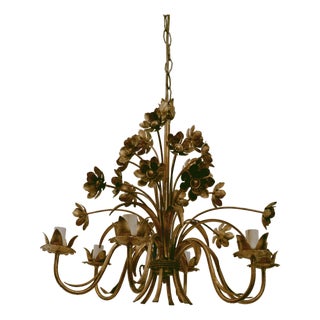Hollywood Regency Chandelier in Florentine Style For Sale