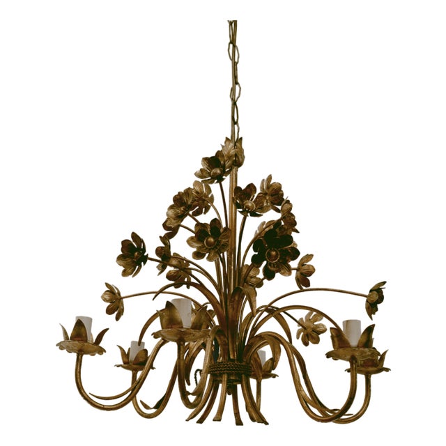 Hollywood Regency Chandelier in Florentine Style For Sale