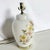 Vintage White and Glass Table Lamp on Gold Base With Hand Painted Flowers For Sale - Image 4 of 5