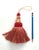 Red and Gold Key Tassel With Looped Ruche Detail For Sale In New York - Image 6 of 11