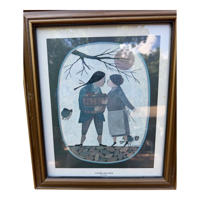 Vintage R Davey American Folk Art Print “A Bushel and a Peck” For Sale