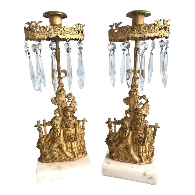 Antique Pair of Girandole Candelabras For Sale