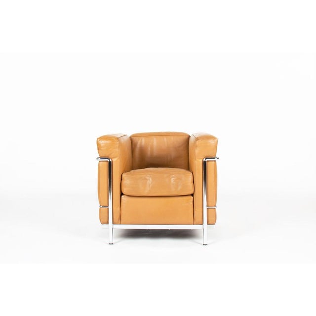LC2 Lounge Chair in Brown Leather by Le Corbusier, Pierre Jeanneret and Charlotte Perriand for Cassina, 1995 For Sale - Image 11 of 11