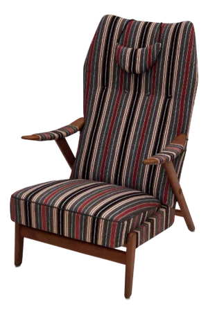 Swedish Armchair in Wool Fabric, Oak and Teak, 1960s