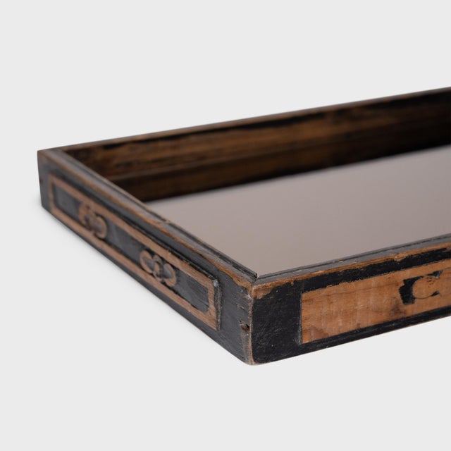 Chinese Chinese Folk Painted Mirror Tray, C. 1940 For Sale - Image 3 of 3