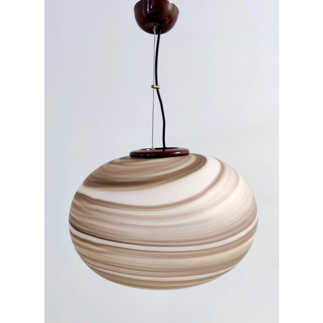 Vintage Adjustable Glass Pendant Light by Ludovico Diaz De Santillana for VeArt, 1970s For Sale - Image 12 of 12