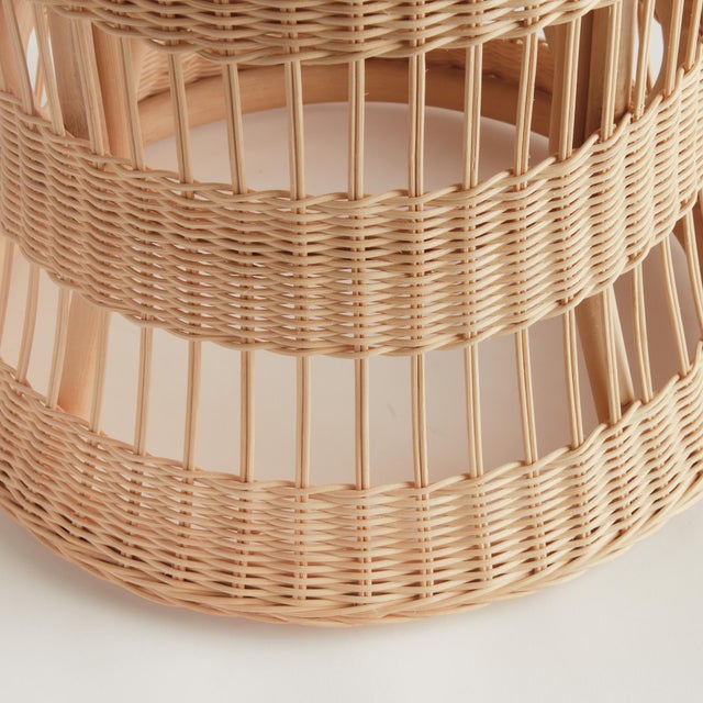 Mid-Century Modern Ashton Rattan Side Table For Sale - Image 3 of 5