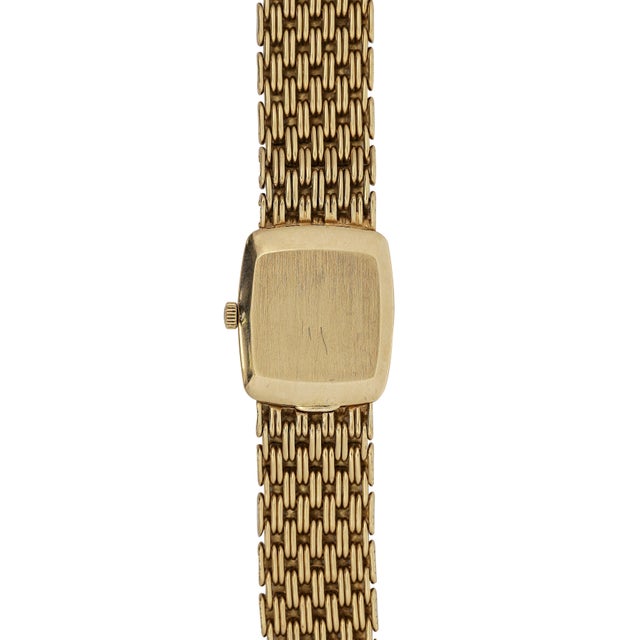 Champagne Vintage Patek Philippe 18k Gold Ladies Champagne Dial Mesh Bracelet Watch For Sale - Image 8 of 14