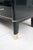 Single Art Deco ebonized three drawer chest. Designed by De Coene Frères. Black lacquer with polished brass details,...