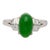Certified 2.69 Carat Oval Bright Green Untreated a Jadeite Jade Platinum Ring Size 4 For Sale