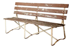 Vintage Wood and Metal Garden Bench