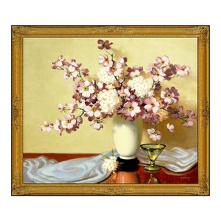 Mid 20th Century Still Life with Flowers, A.D Greer For Sale