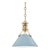 Hudson Valley Lighting Mark D. Sikes Painted No.2 1-Light Small Pendant, Aged Brass/Blue Bird For Sale