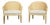 Wood and Rattan Armchairs, Set of 2 For Sale