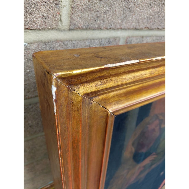 Early 20th Century Antique Framed Adoration of the Magi Oil on Board For Sale - Image 10 of 10