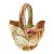 1940s Mid-Century Authentic McCoy Ceramic Leaves & Berries Basket Planter For Sale
