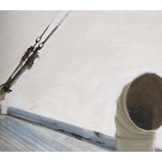 American 1950s American School Maine 1930's Fishing Boat. Oil on Board, 12" X 16". Framed 14.5" X 18.5". For Sale - Image 3 of 5