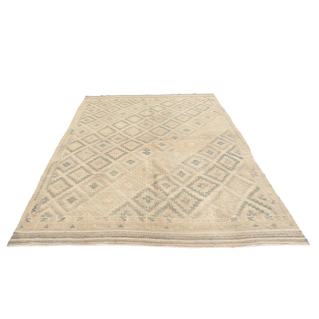 Embroidered vintage handwoven kilim rug from Denizli region of Turkey. Approximatelly 50-60 years old. In very good...