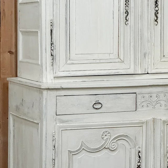 18th Century Country French Painted Buffet a Deux Corps For Sale - Image 10 of 12