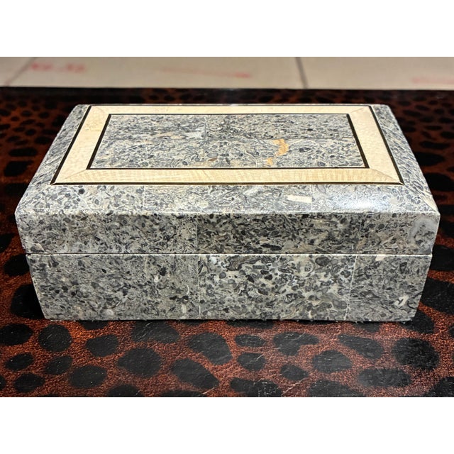 Tessellated Stone Jewelry Box From Maitland-Smith For Sale - Image 11 of 12