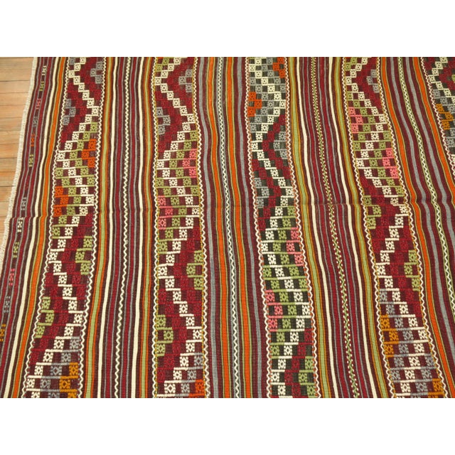 Colorful Vintage Turkish Jajim Flat-Weave For Sale In New York - Image 6 of 6