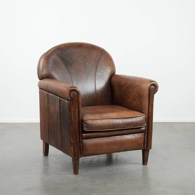 Vintage Sheepskin Club Armchair For Sale - Image 18 of 18