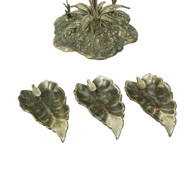 Large Sunflower Ashtray in Silver-Plated Bronze from S. Agudo, 1950s For Sale - Image 10 of 18