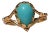 The Sandpiper Lane: Vintage Mid Century Yellow Gold Turquoise Ring For Sale