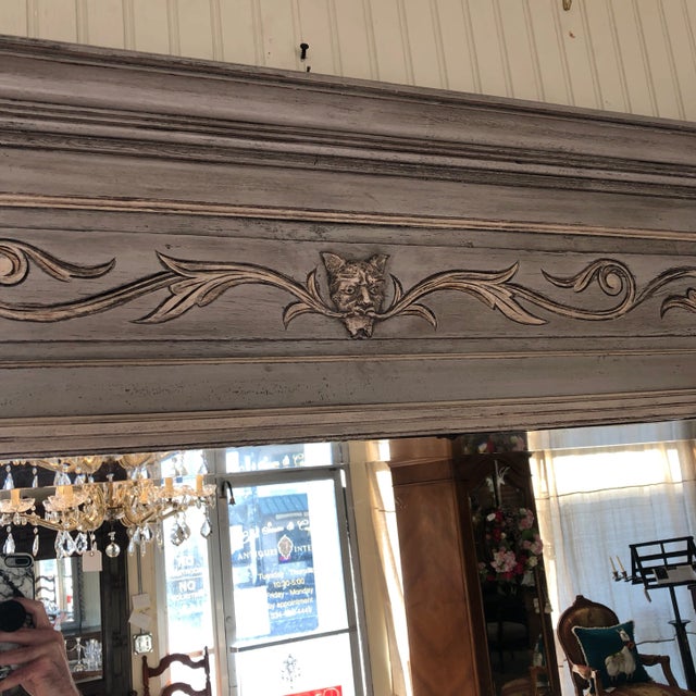 French Country Late 19th Century Painted Barley Twist Trumeau Mirror For Sale - Image 3 of 9
