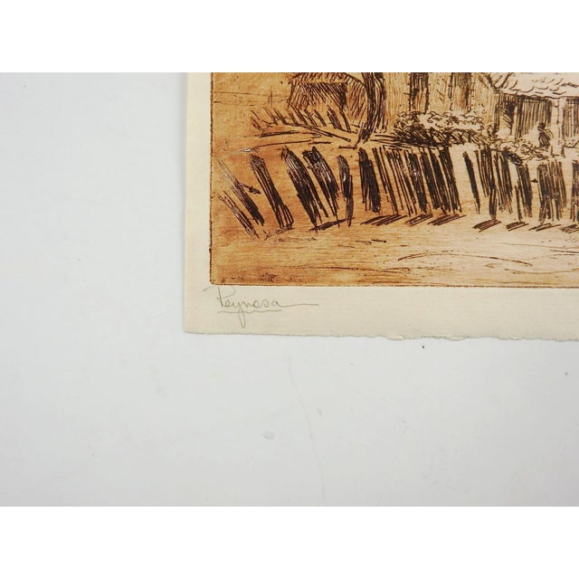 Shabby Chic Mid 20th Century Reynosa Etching by Fanita Lanier For Sale - Image 3 of 5